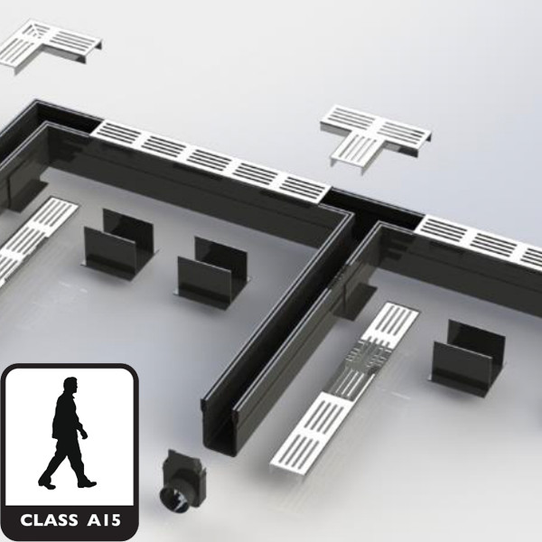 Отводнителен улей с алуминиева решетка хром DLT STAR DRAIN