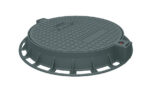 Чугунен капак Ø800 мм с панта, плътен, клас D400