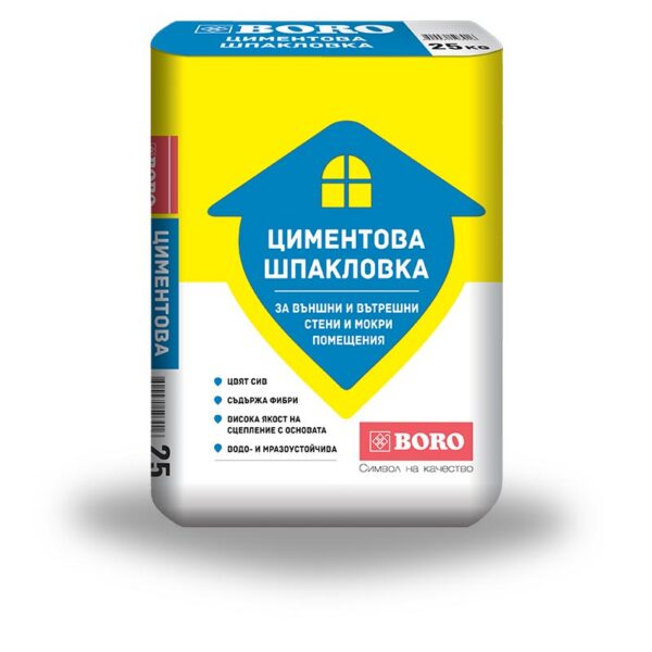 Циментова шпакловка BORO Теракол, 25кг