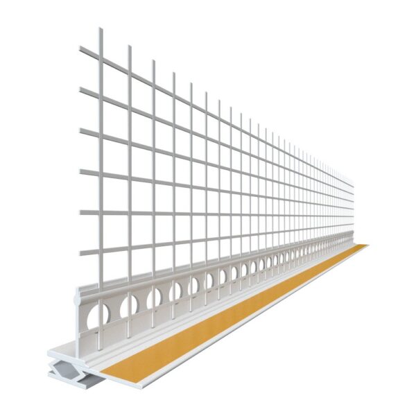 Завършващ PVC профил Knauf с армираща мрежа за дограма 2.6m