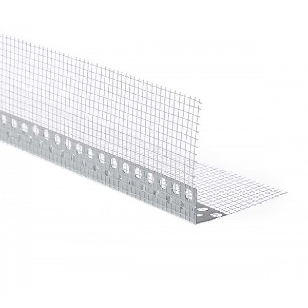 vest10810.jpg Ъгъл PVC VESTAL с мрежа 6x6см, 2.5м - Image 1