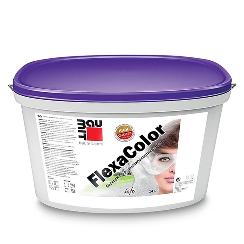 Професионална фасадна боя BAUMIT FlexaColor, 14л