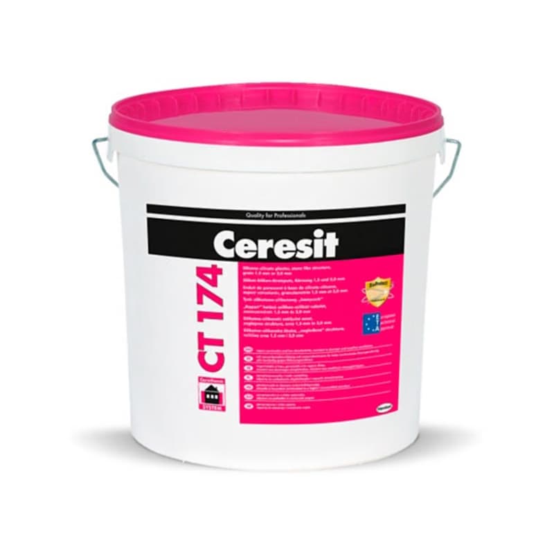 Силикат-силиконова мазилка CERESIT CT174, 25кг 1.5мм за фасади