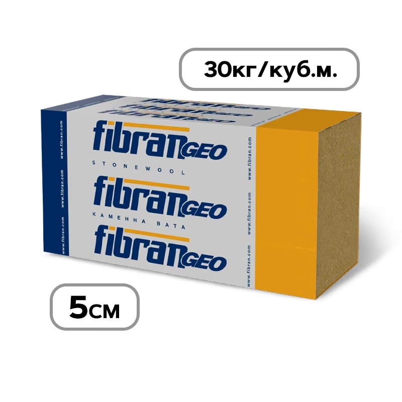 Каменна вата FIBRANgeo B-030 30кг 1.2х0.6 - 5см